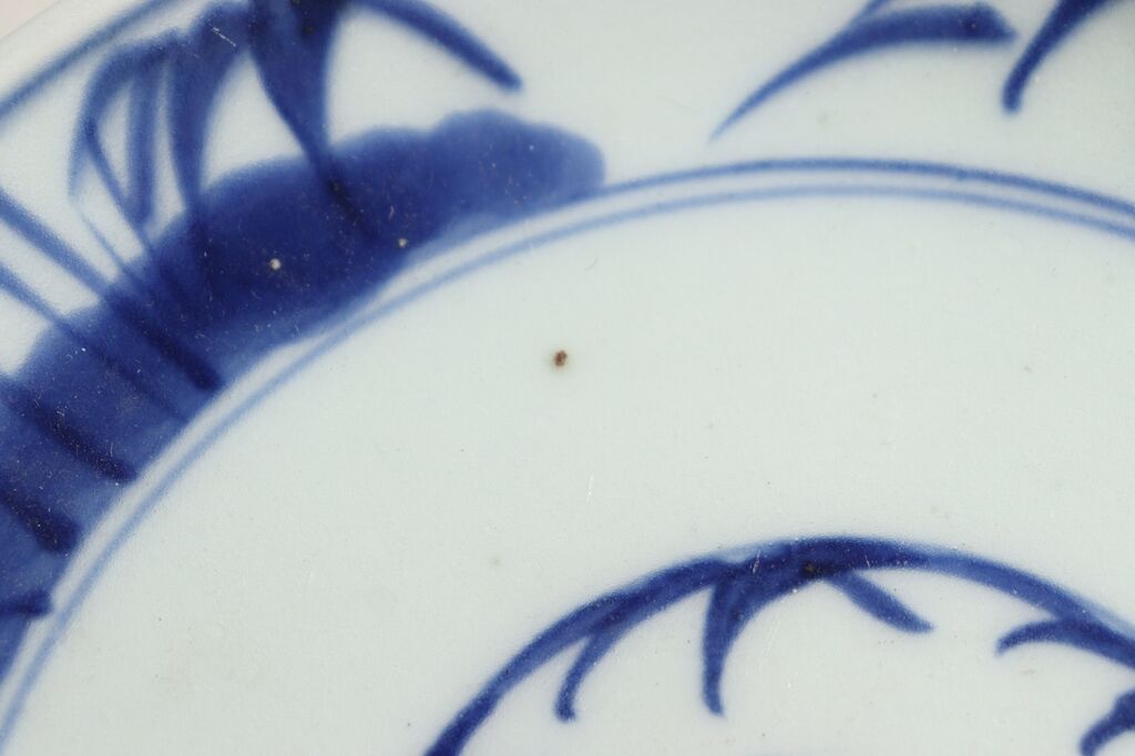 江戸後期染付見と三方に竹図6寸皿 | 吉祥寺PukuPuku