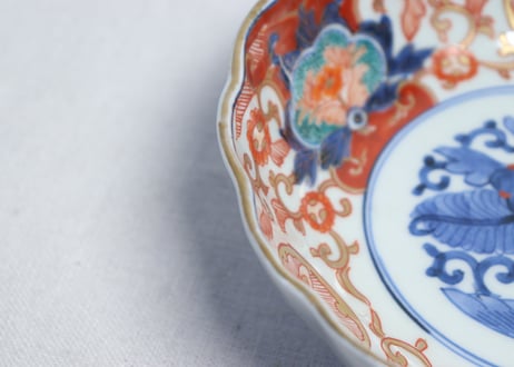 明治前期色絵牡丹と唐草図大なます皿②