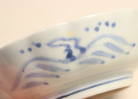 江戸幕末染付牡丹図なます皿① フリモノ