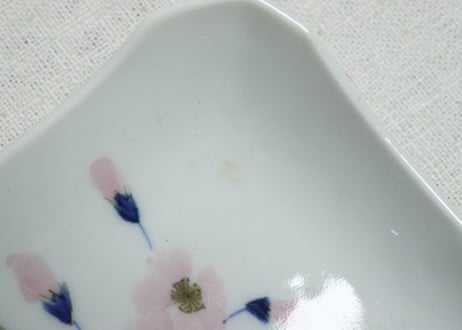 明治後期～大正染付桜と碇図長角皿