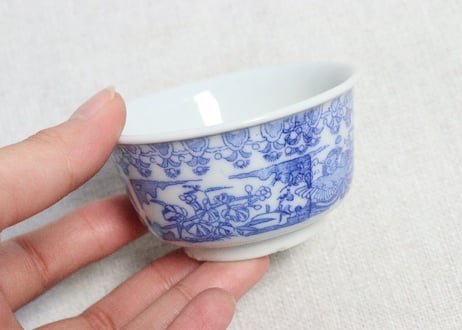 明治後期～大正銅判鳳凰図煎茶碗