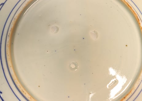 明治前期紙刷唐子図7寸皿