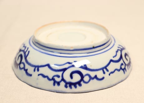 明治前期紙刷藤と桜図なます皿