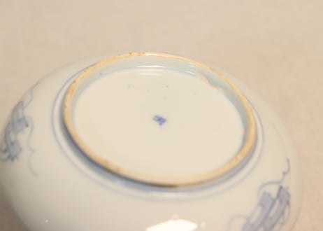 明治前期色絵牡丹と鳳凰図小皿