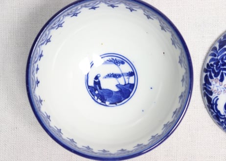明治前期染付藤図蓋茶碗