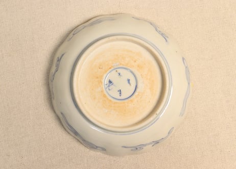 明治前期色絵柴垣に梅と龍図通り物なます皿②ノミホツ
