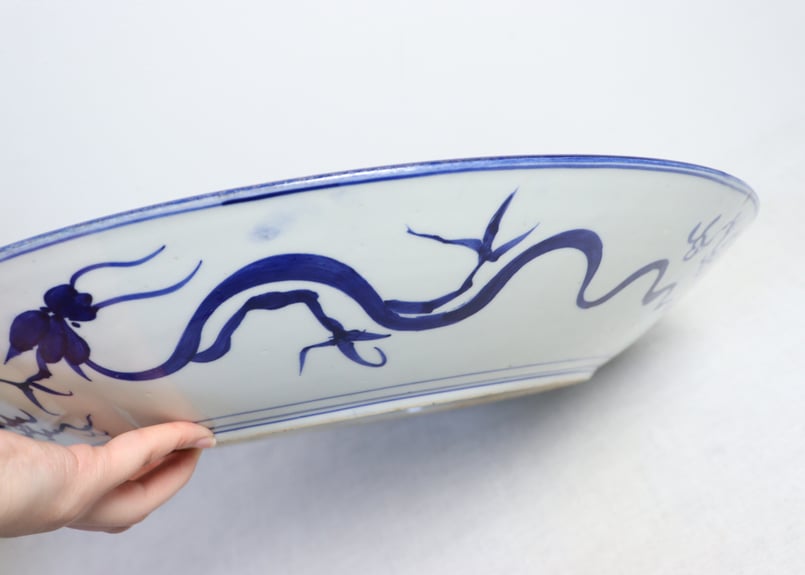 明治期 染付『唐子遊戯図』楕円形葵口皿(五客)料亭割烹 居酒屋茶事 茶道具★ 明治期 染付『唐子遊戯図』楕円形葵口皿(五客)料亭割烹 居酒屋