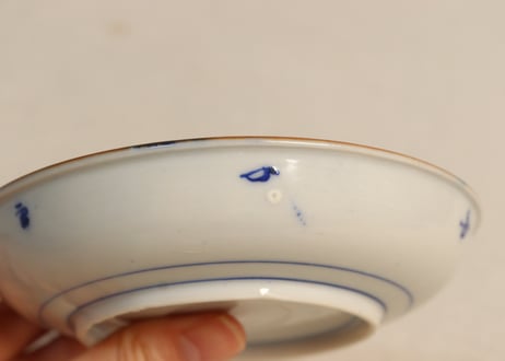 明治後期～大正銅判巻物と兎図小皿①