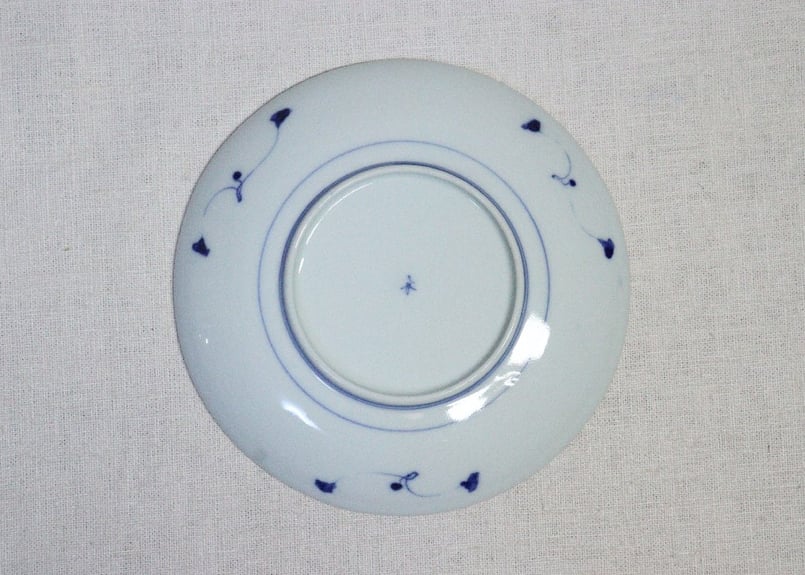 明治前期九谷焼金彩染付山水図通り物6寸皿 | 吉祥寺PukuPuku