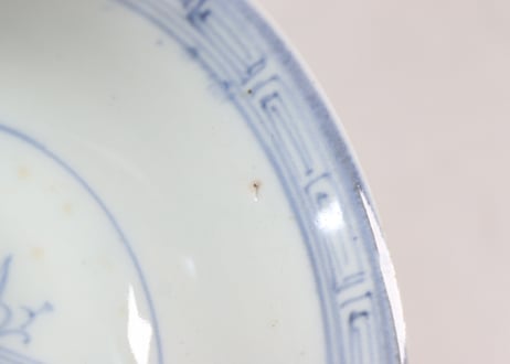 江戸幕末染付丸文散らし図蓋茶碗①