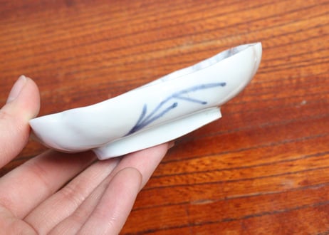 江戸中期紙刷古印判幾何学文糸巻型小皿　ノミホツ③