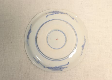 明治前期色絵桐に扇図5寸皿②薄め