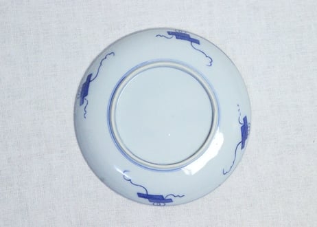 明治後期～大正銅判山水と幾何学文6寸皿