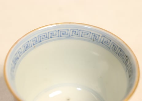 江戸幕末色絵牡丹と渦巻図向付5客組