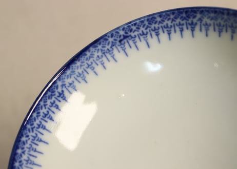 明治前期紙刷唐子と竹林図飯茶碗