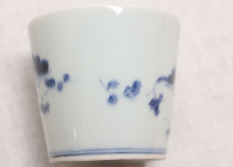 江戸中期染付松竹梅図猪口