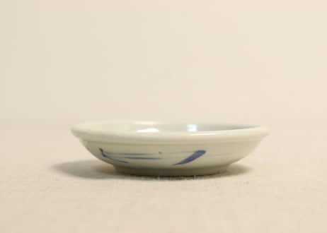 江戸中期染付柳図豆皿①