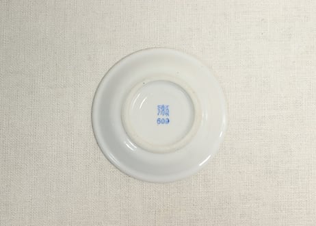 昭和戦前染付輪線図小皿