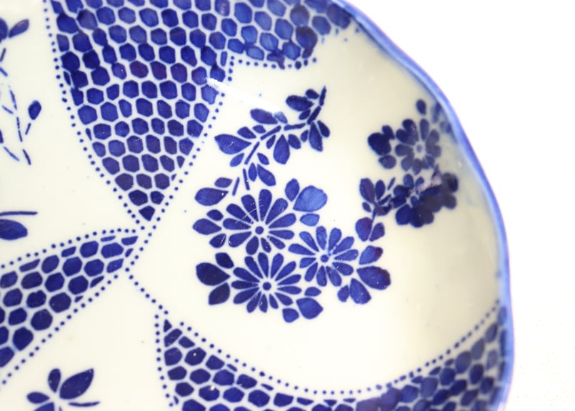 明治前期紙刷捻子に草花図なます皿 | 吉祥寺PukuPuku