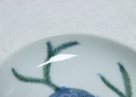明治後期～大正銅判杉葉と団龍図小皿