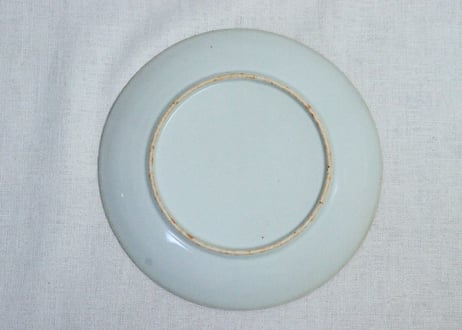 明治後期～大正銅判山水と犬図7寸イゲ皿①