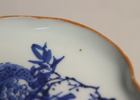 明治前期染付柘榴図変形皿