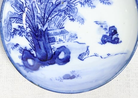 明治前期紙刷芭蕉図小皿