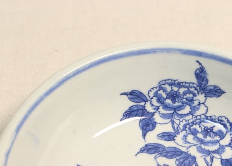 明治後期～大正銅判獅子牡丹図うどん鉢　少かたつき