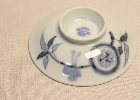 明治後期～大正染付枝に小鳥図飯茶碗①