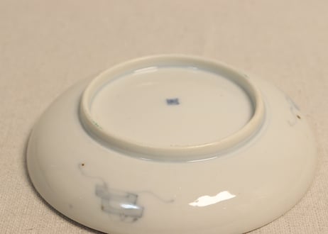 明治前期色絵梅に鶯図小皿