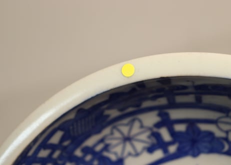 明治後期~大正銅判鹿と紅葉図６寸鉢 少甘手