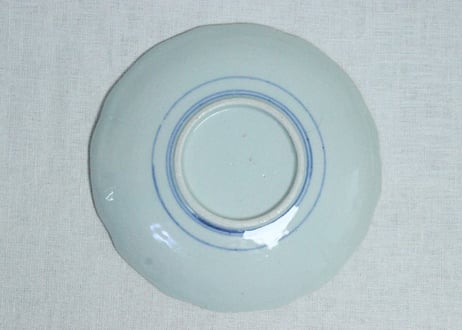 明治後期～大正色絵富士に鶴図7寸皿　少かたつき