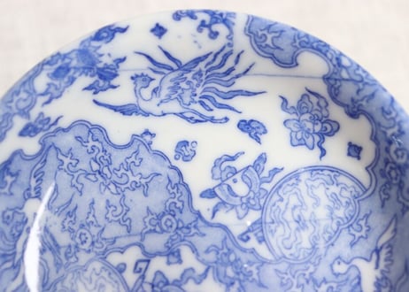 明治後期~大正銅判鳳凰図小皿