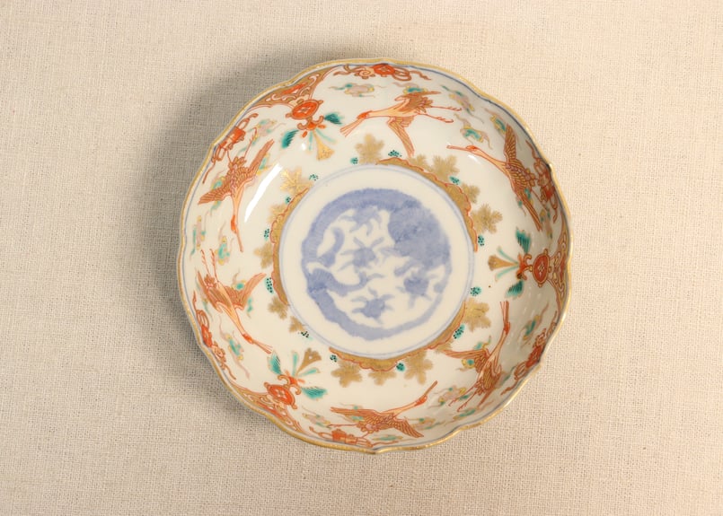 明治前期色絵松鶴図なます皿 | 吉祥寺PukuPuku