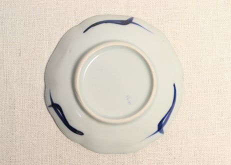 江戸幕末染付春蘭図小皿
