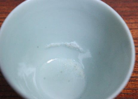 江戸中期染付立草図小猪口　5客組