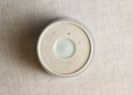 江戸後期染付二方に牡丹図そば猪口 ノミホツ