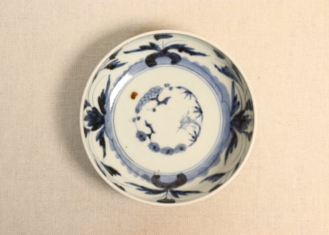 古伊万里 金襴手 菊花四方襷紋に吉祥紋の図 膾皿 2