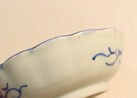 江戸後期染付四方に柘榴図なます皿①