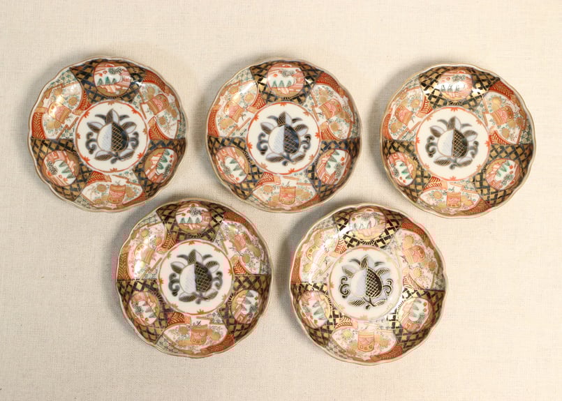 小皿 5枚 色絵 山水 花 江戸 明治 窯傷 小皿 5枚 色絵 山水 花 江戸 明治 窯傷 - メルカリ