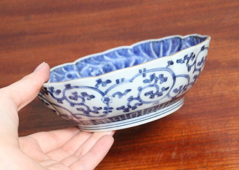 江戸中期染付葉唐草文なます皿 5客組 | 吉祥寺PukuPuku