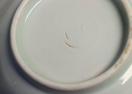 江戸後期染付水仙図八角なます皿①薄め　少甘手,フリモノ,ややかたつき