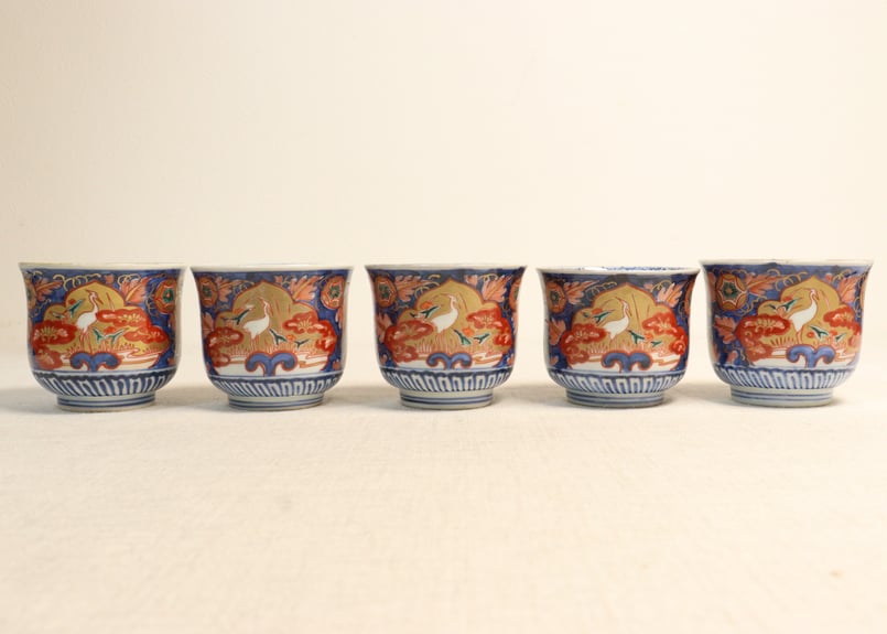 明治前期色絵鷺に沢潟図向付 | 吉祥寺PukuPuku