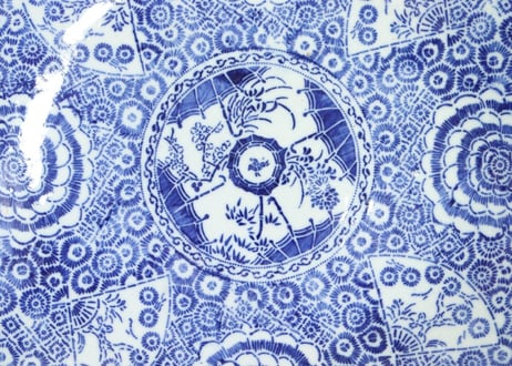 明治後期～大正紙刷洋傘図尺皿