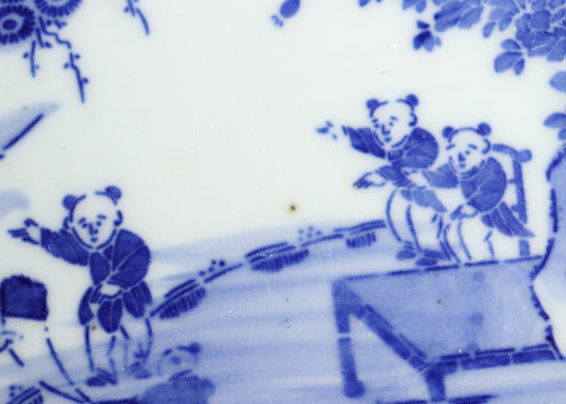 明治前期紙刷唐子図6寸皿 | 吉祥寺PukuPuku