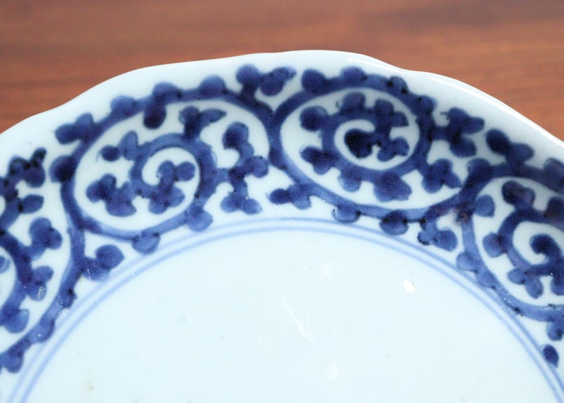 時代物 江戸期 蛸唐草 大皿 二重渦福 時代箱付 ほぼ無傷 【公式通販】