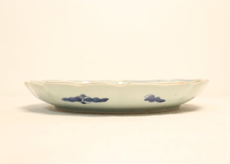 江戸中期色絵桐に蔦花図7寸皿