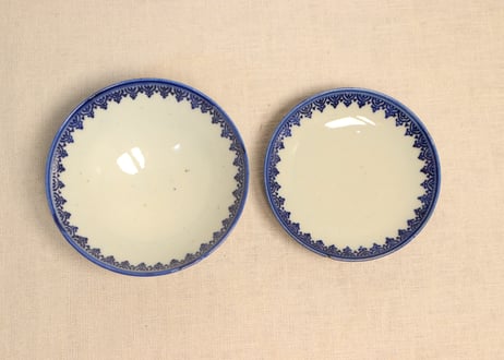 明治前期紙刷蛸唐草図蓋茶碗