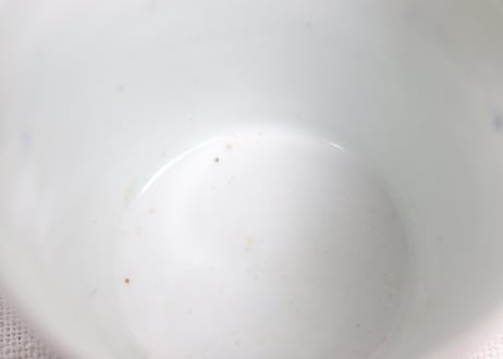 江戸中期染付山水と雲図猪口　小ホツ