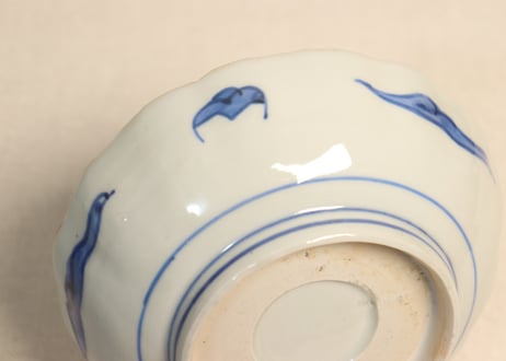 江戸幕末色絵菊に鳳凰と竹梅図なます皿